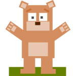 Square cartoon bear vector image