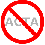 Stop ACTA now sign clip art