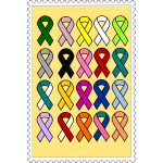 Cancer ribbons stamp