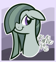 Size: 955x1054 | Tagged: safe, artist:binkyt11, part of a set, marble pie (mlp), earth pony, equine, fictional species, mammal, pony, feral, friendship is magic, hasbro, my little pony, 2017, abstract background, double outline, female, frame, hair, hair over one eye, mare, signature, solo, solo female