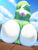 Size: 1208x1590 | Tagged: suggestive, artist:sana!rpg, fictional species, gardevoir, anthro, nintendo, pokémon, big breasts, big butt, bikini, breasts, butt, butt focus, cameltoe, clothes, cloud, day, female, green hair, hair, huge butt, leaning, leaning forward, looking at you, looking back, looking back at you, outdoors, rear view, seductive, sitting, sky, solo, solo female, swimsuit, thong swimsuit, water, white body, white skin