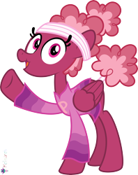 Size: 4000x5046 | Tagged: safe, artist:radomila radon, part of a set, equine, fictional species, mammal, pegasus, pony, hasbro, my little pony, .svg available, 2d, absurd resolution, alphabet lore, clothes, curled hair, female, hair, headband, headwear, hooves, long sleeved shirt, long sleeves, looking at you, mare, open mouth, p, p (alphabet lore), ponified, raised hoof, scrunchie, shirt, simple background, solo, species swap, tail, thin, topwear, transparent background, ungulate, vector, wings