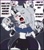 Size: 2672x3023 | Tagged: safe, artist:icey_starr, loona (vivzmind), canine, fictional species, hellhound, mammal, anthro, hazbin hotel, helluva boss, 2025, blushing, bottomwear, cell phone, choker, clothes, dialogue, ear piercing, eyebrow piercing, eyes closed, female, fingerless gloves, gloves, holding, holding hands, kiss on the forehead, kissing, licking, meme, midriff, phone, piercing, short shorts, shorts, smartphone, spiked choker, talking, tears, tongue, tongue out, tube top