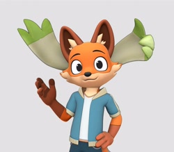 Size: 3200x2800 | Tagged: safe, artist:nukorio, canine, fictional species, fox, mammal, terriermon, anthro, semi-anthro, bandai namco, digimon, 2025, 3d, digital art, duo, duo male, ears, fur, looking at you, male, males only, simple background, solo focus, source filmmaker, tail