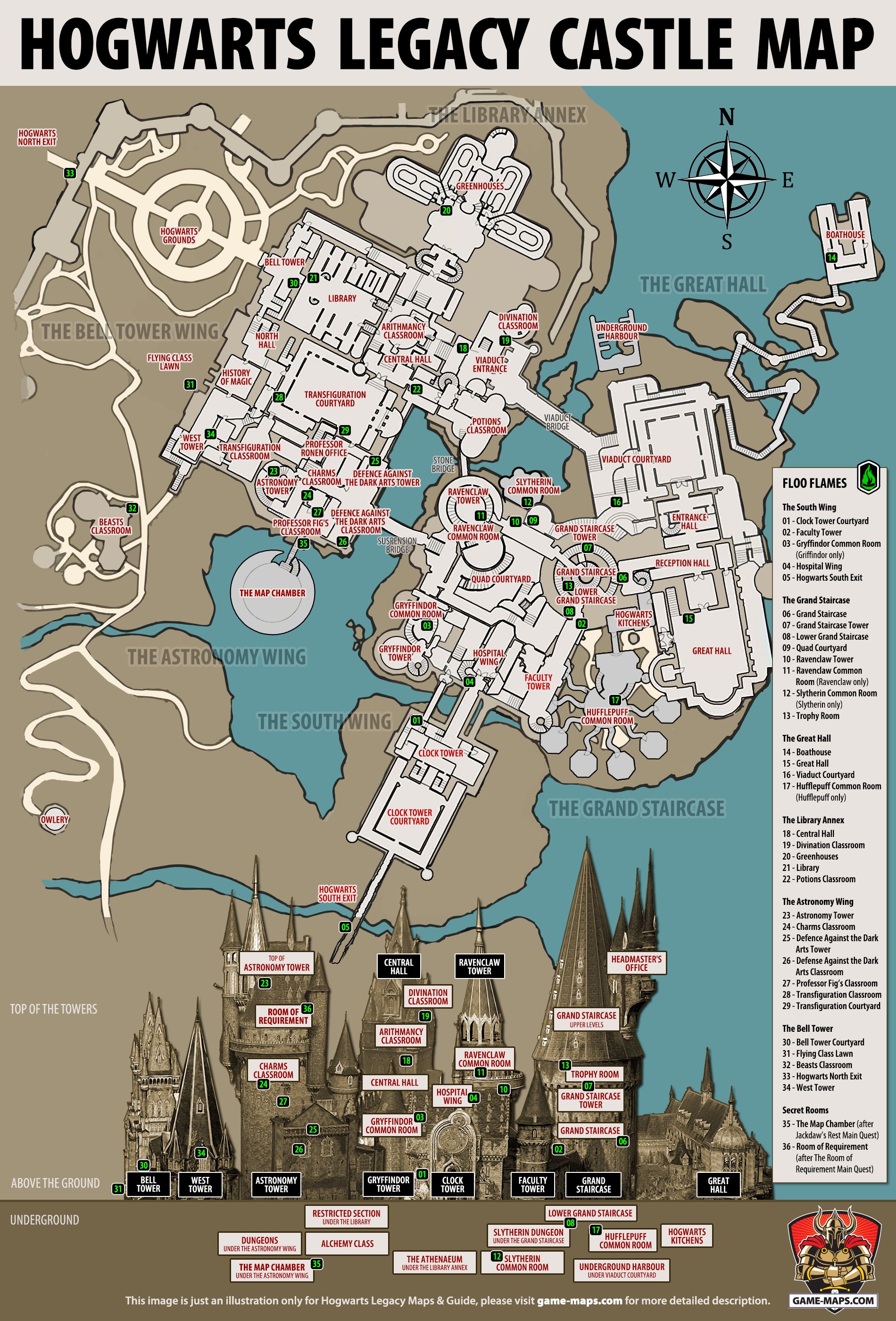 Hogwarts Legacy Map Of Hogwarts Castle, 42% OFF