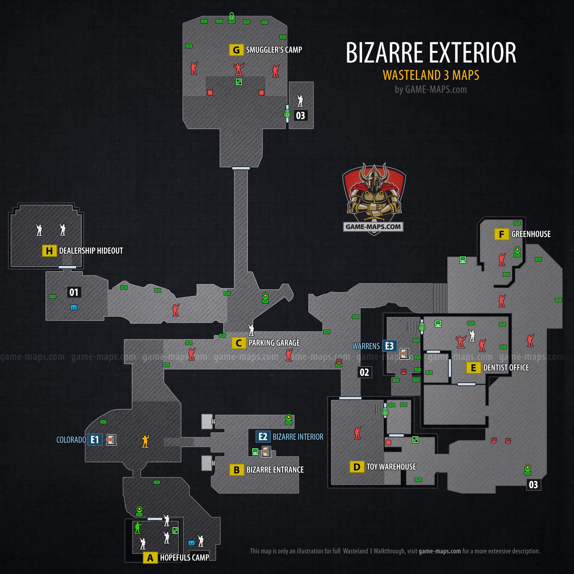 Bizarre Exterior Map - Wasteland 3