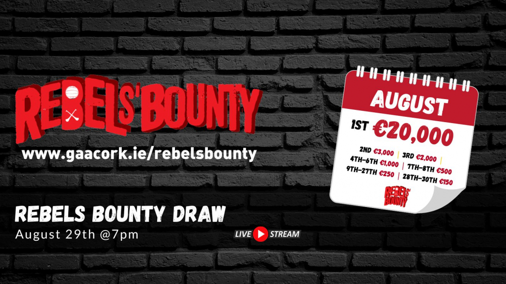 Rebels’ Bounty Draw for August takes place tonight