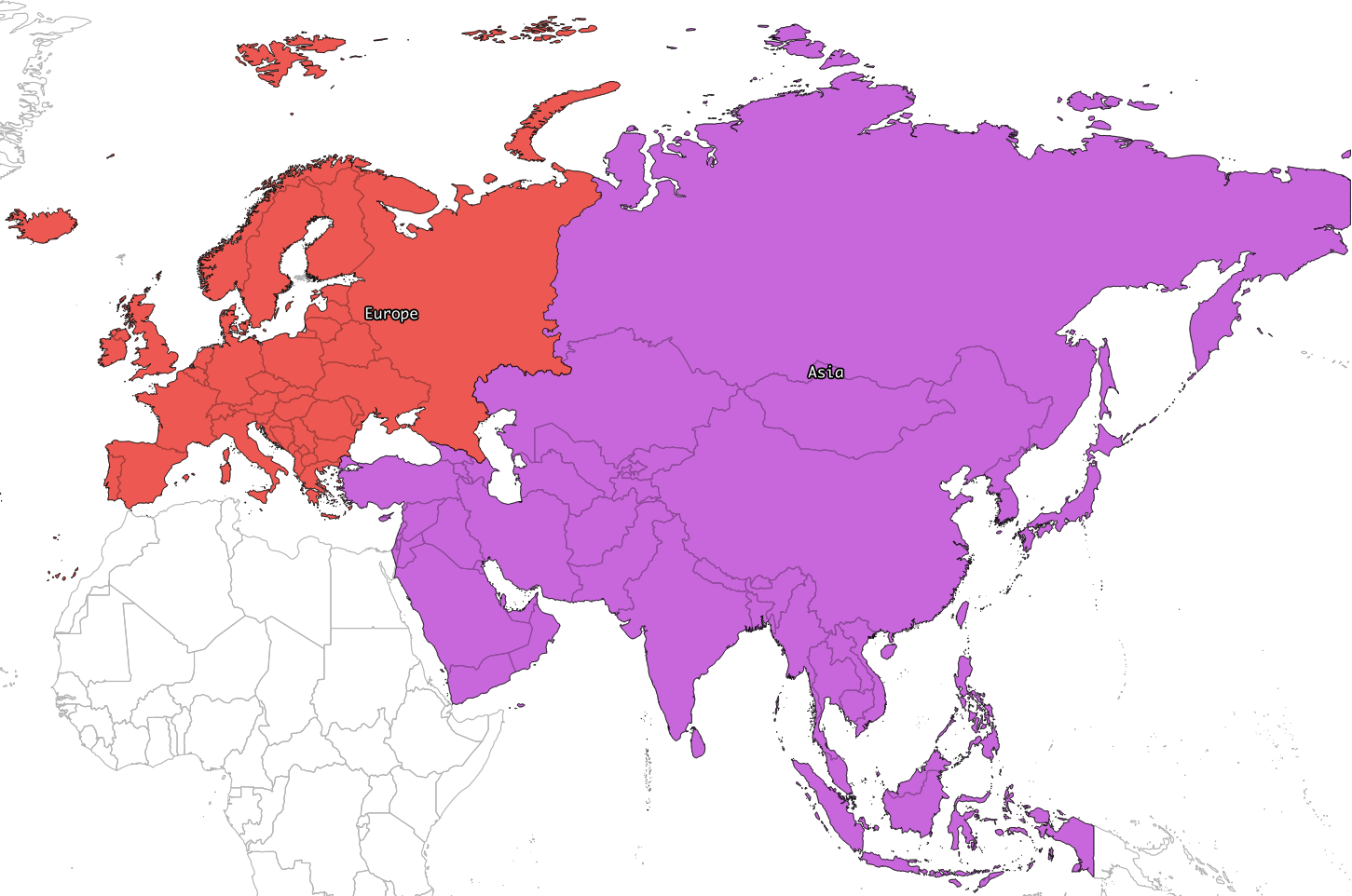 Dividing Line Between Europe And Asia Map - United States Map