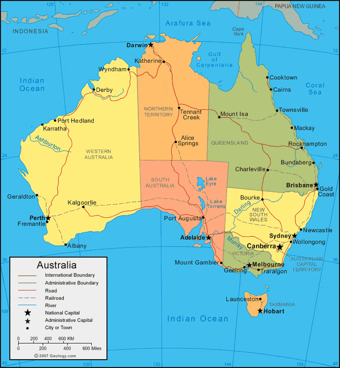 Australia Continent Map With Countries - Arlana Nannette