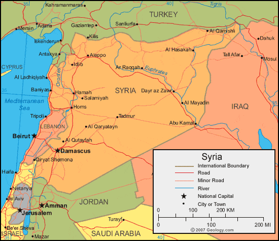 Syria political map