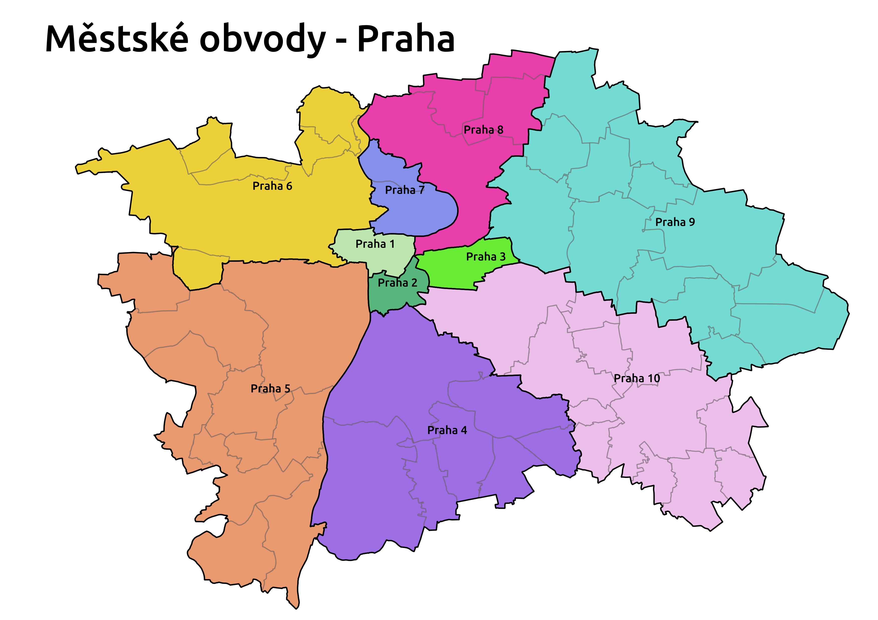 plynulý komponent Přesné určení praha obvody mapa vynález Lechtání studie