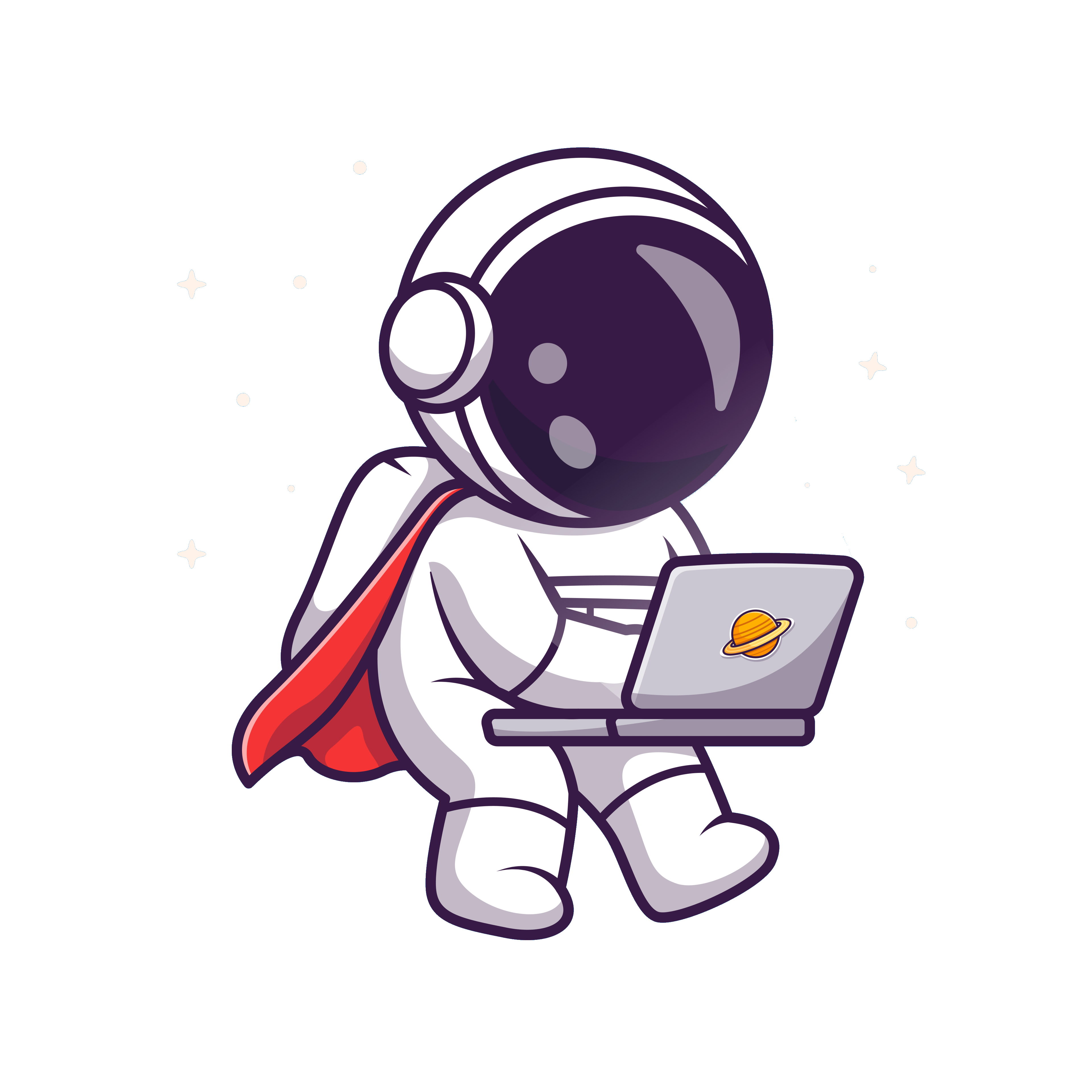 Typr logo of an astronaut using a keyboard