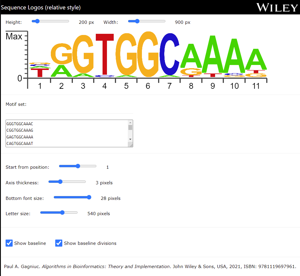 Sequence Logo (relative style with axes)