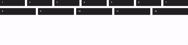 Grid items as boxes, collapsing into fewer columns at smaller viewports automatically