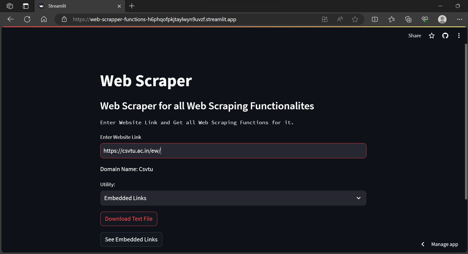 Web Scrapper website