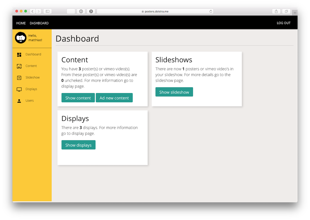 dashboard screenshot