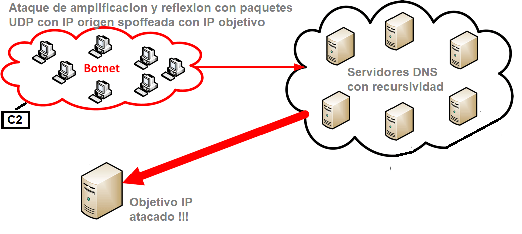 Ataque DDoS DNS reflexion y amplificacion