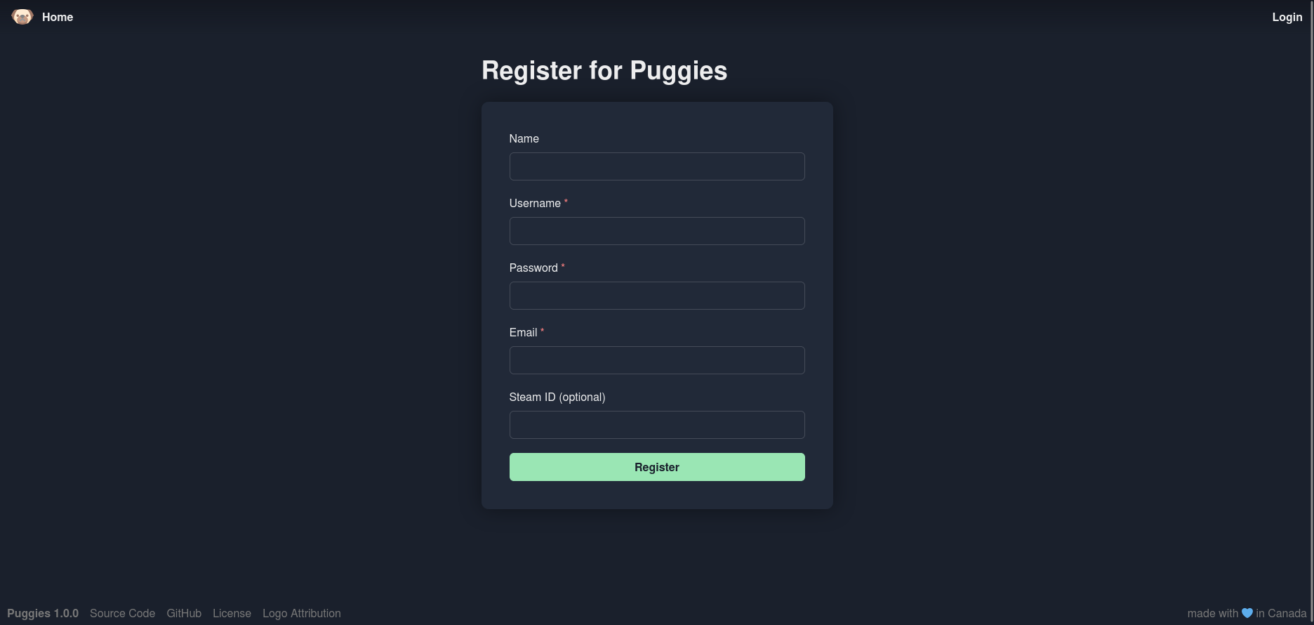 Registration Page