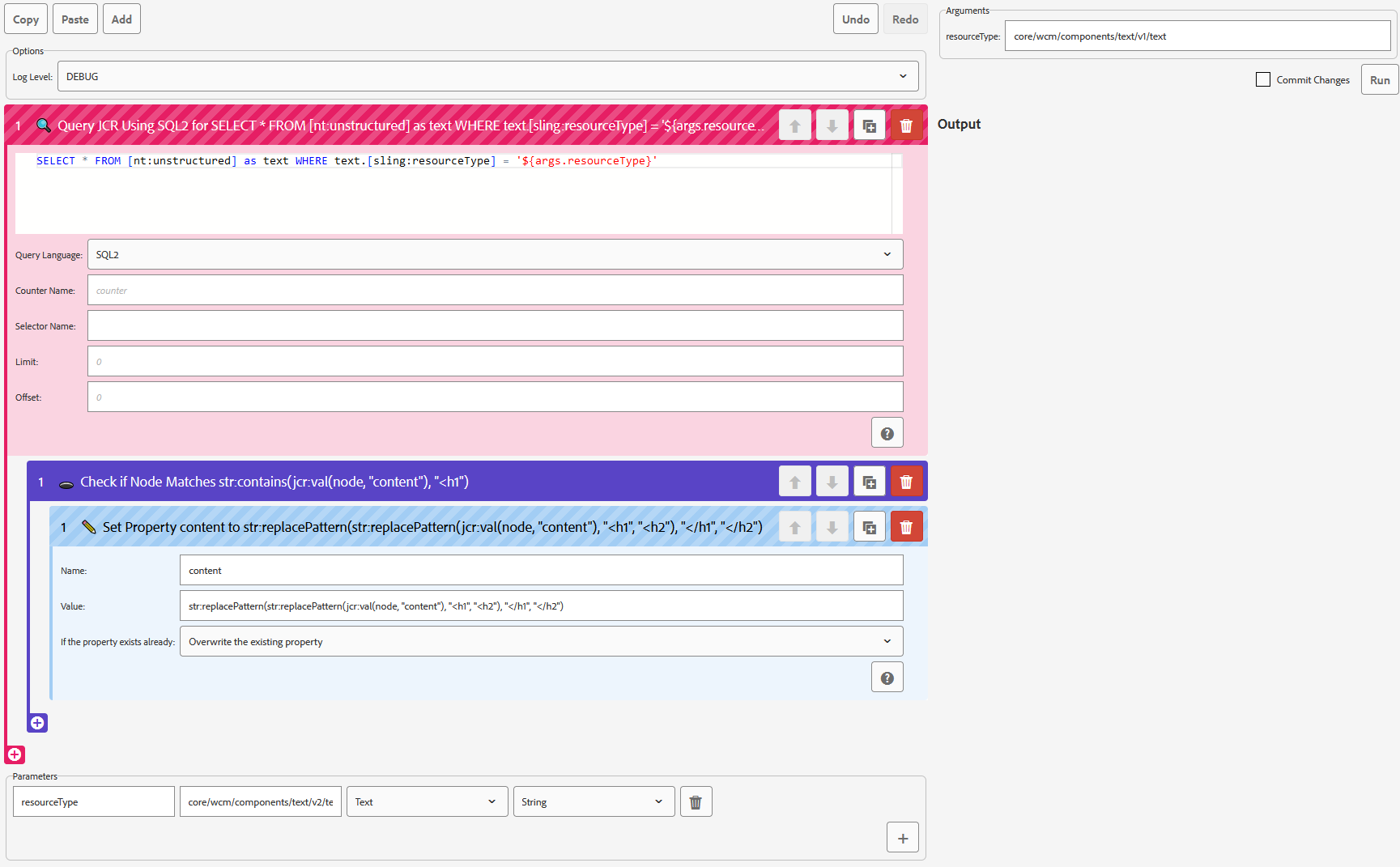 Script builder screenshot