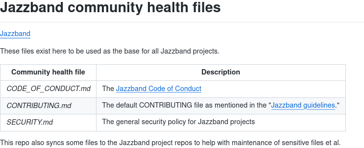 .github Health files setup