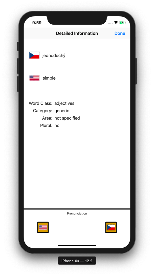 dictionary-ios cz2en detail screen