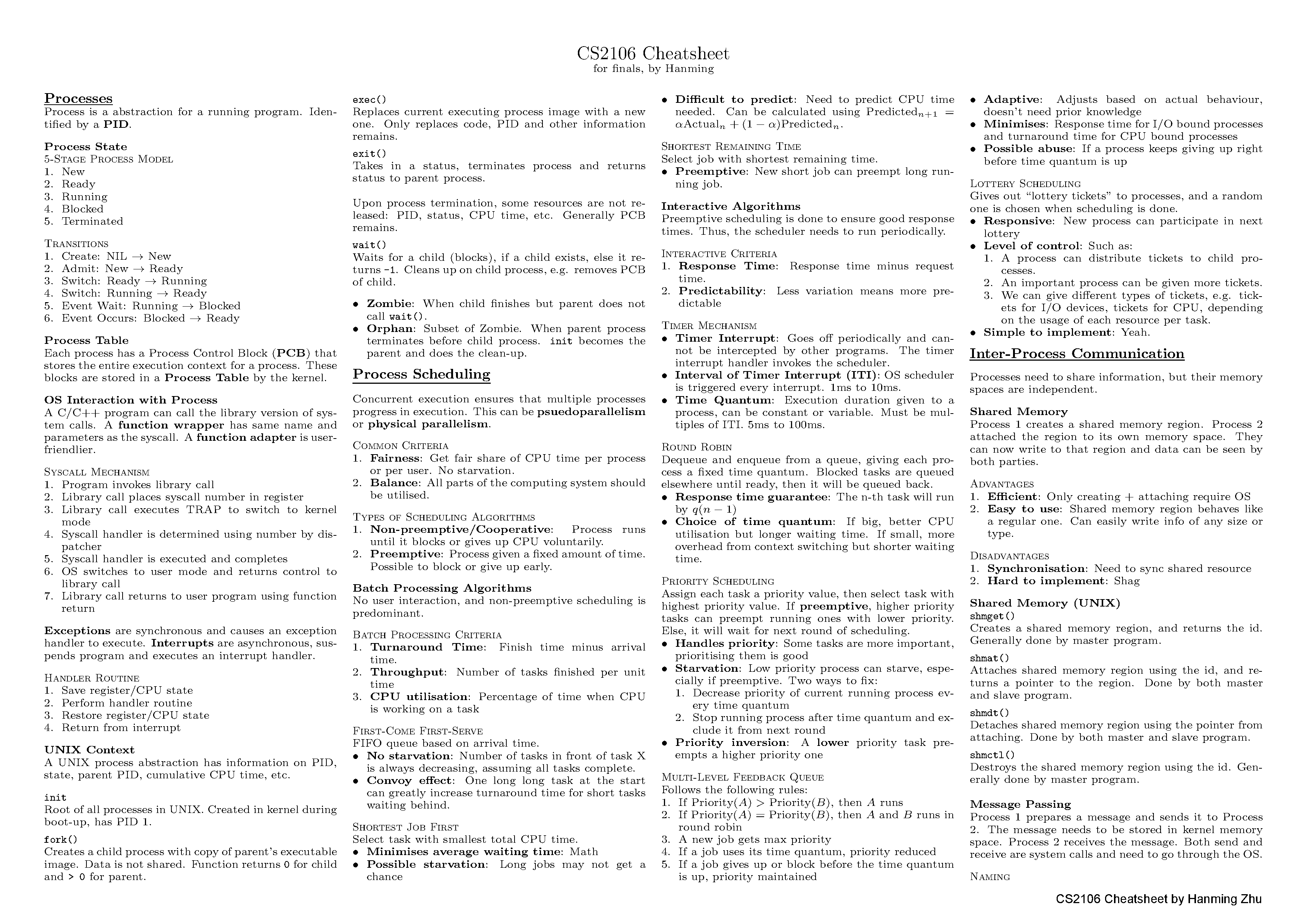 CS2106 Cheatsheet