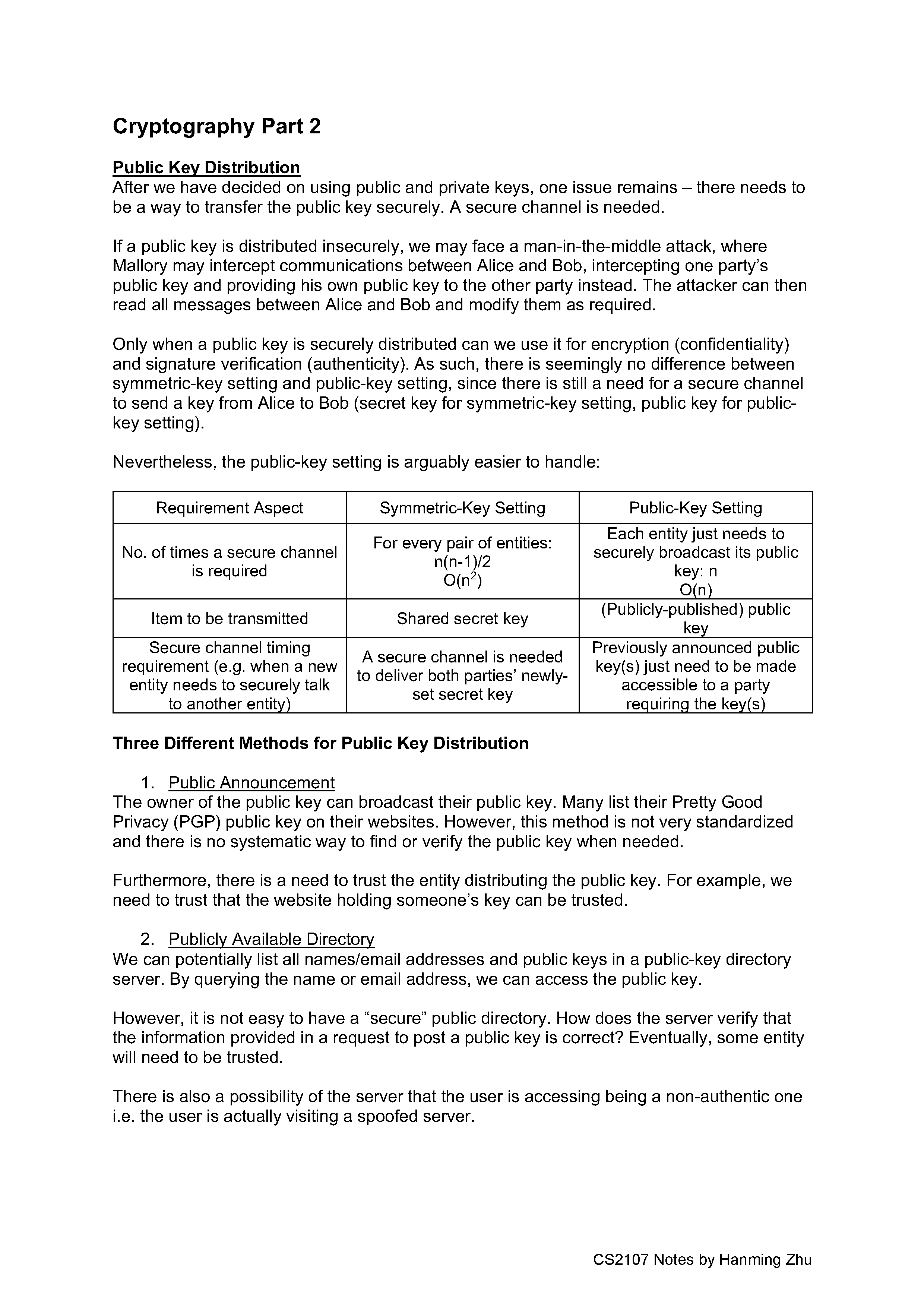 CS2107 Public Key Infrastructure Notes