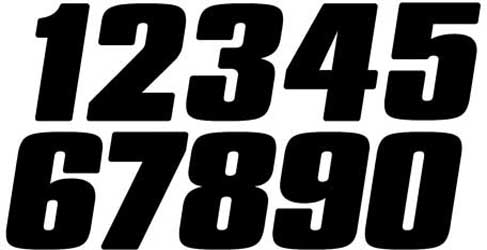 Competition Stick-on Numbers, 7 in. Black 3/PK