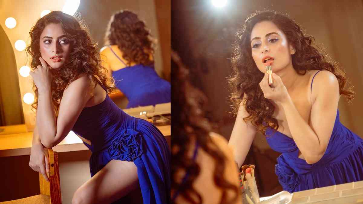 Aishwarya Sharma dazzles in blue dress