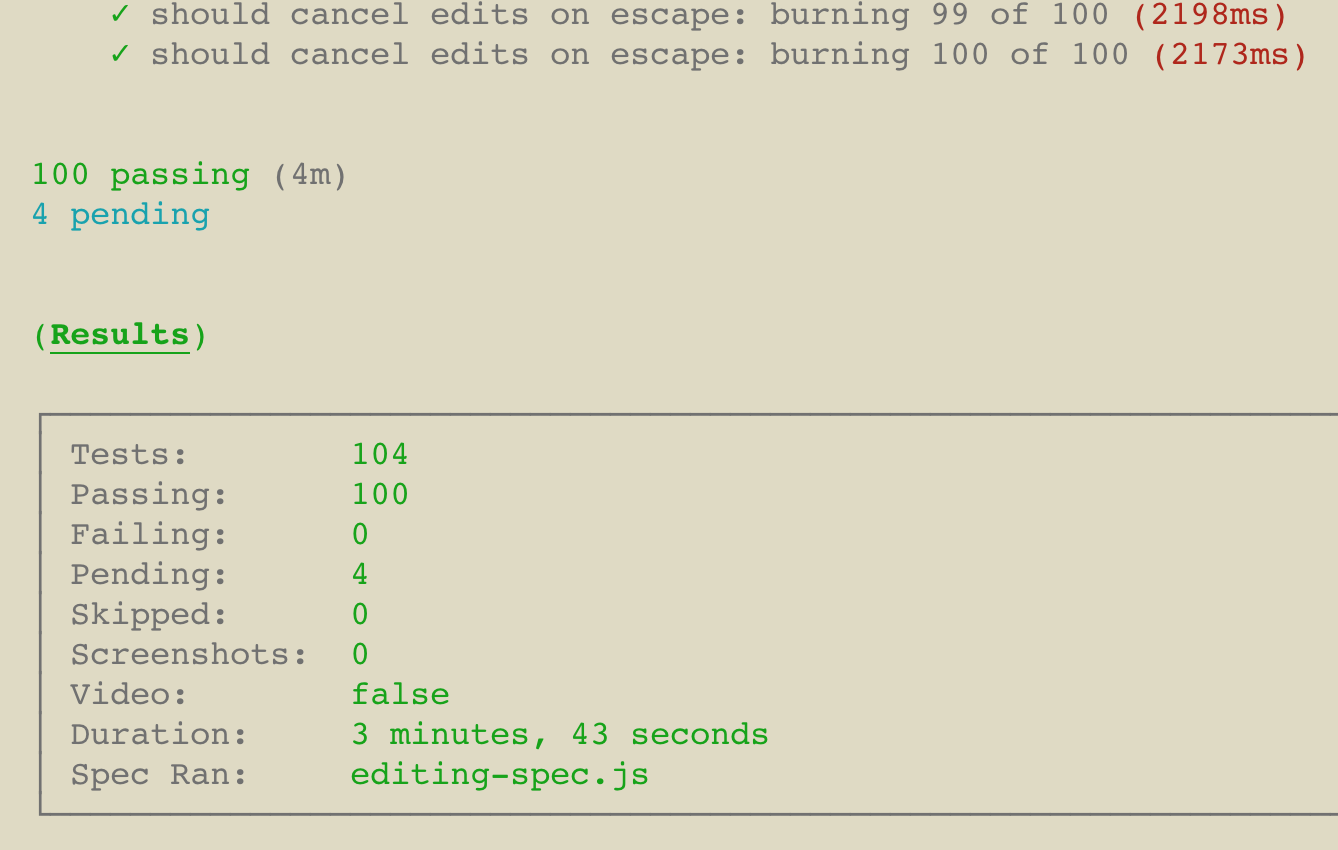 Burning tests with delay