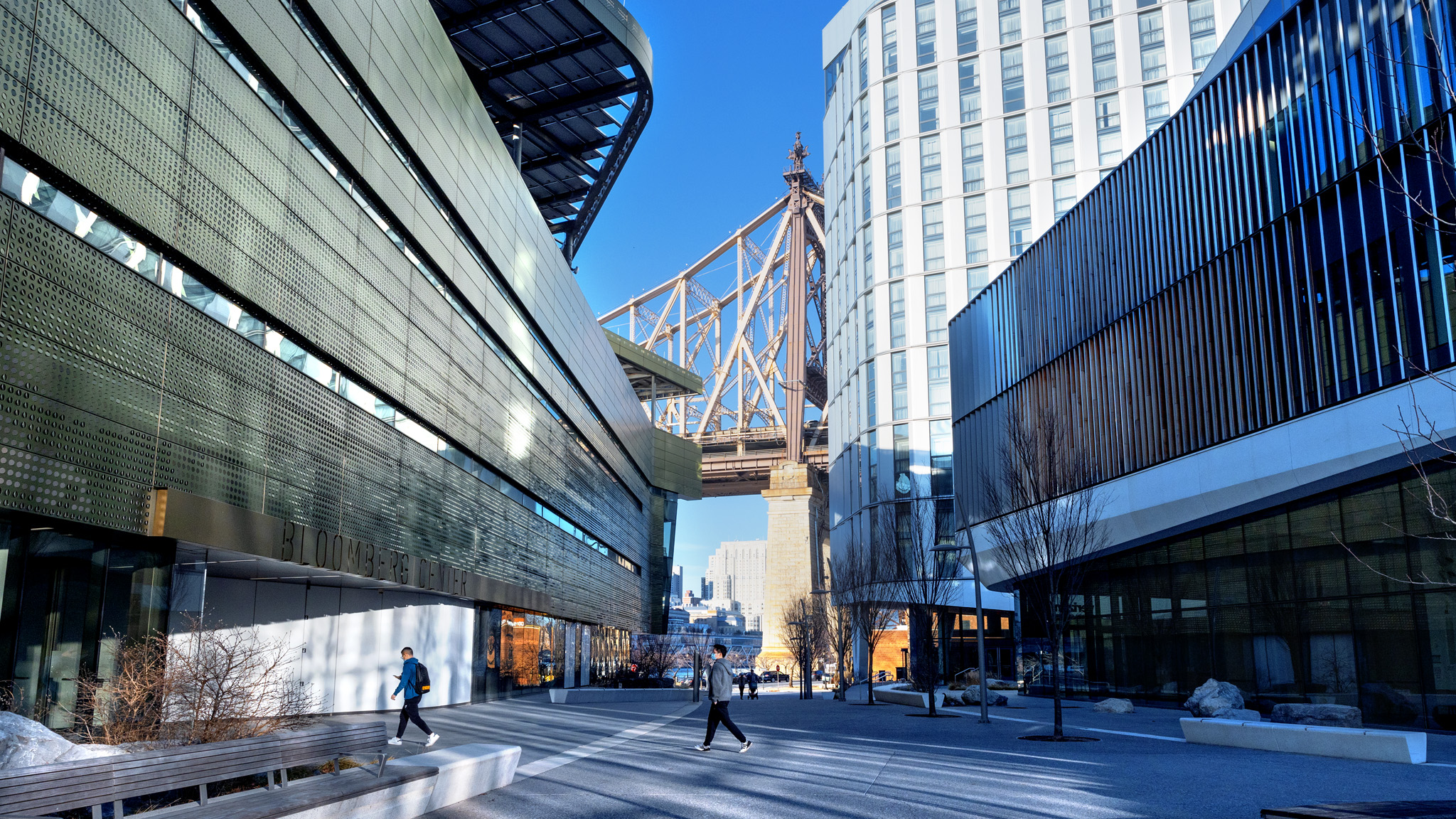 bridge behind the cornell tech campus