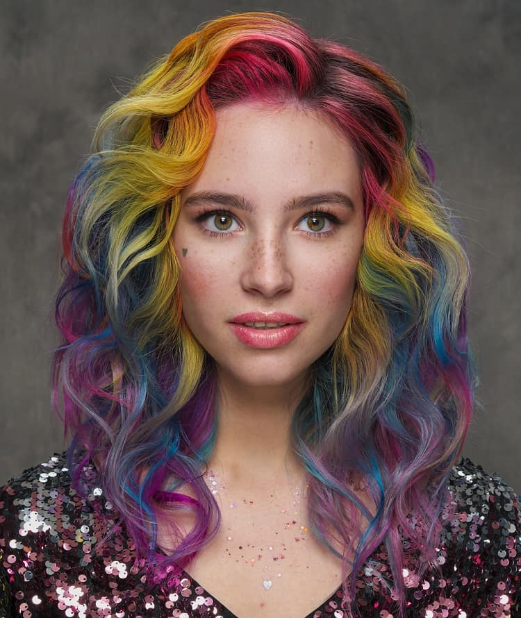 rainbow hair color