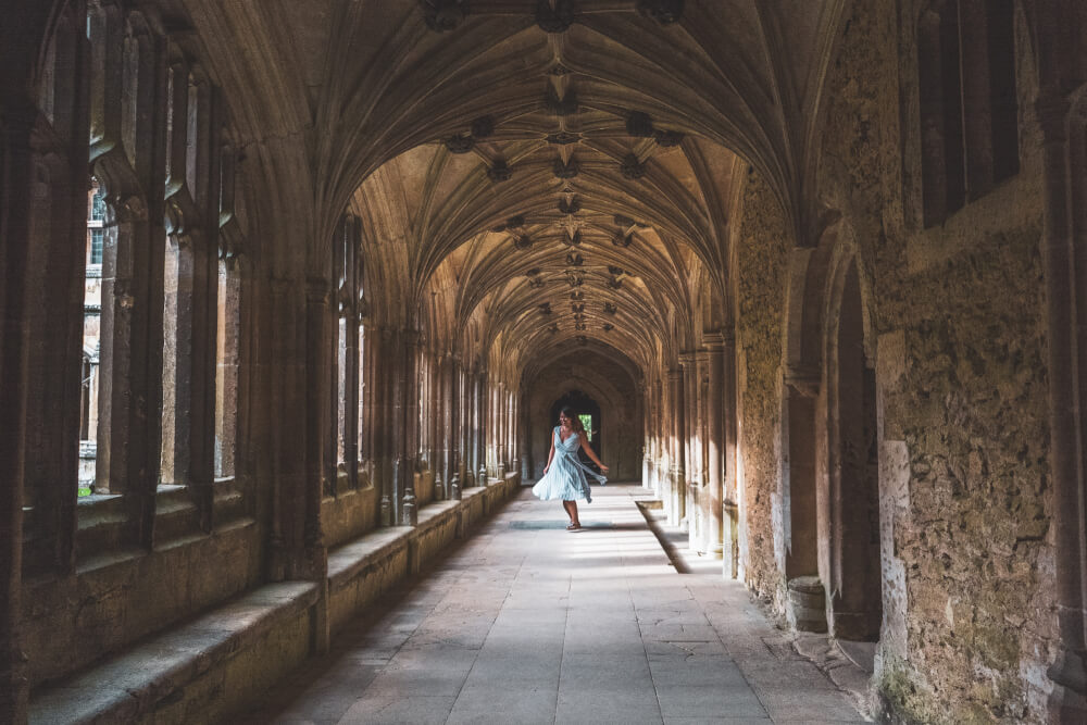 Hogwarts corridor at Lacock Abbey in Lacock, England