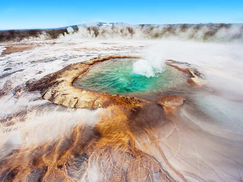 Pool with boiling geothermal water at Hveravellir is actually in the heart of Iceland.