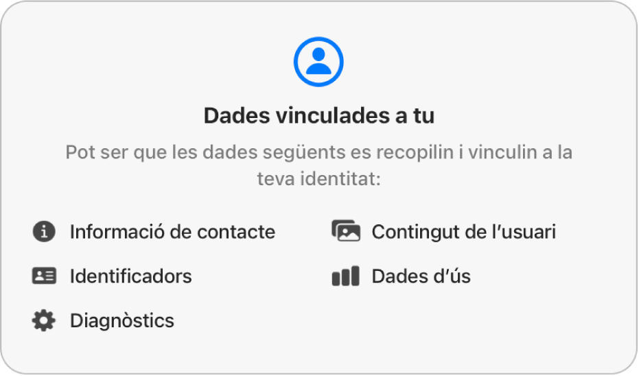 Una part de la pàgina principal de la Mac App Store, que mostra la política de privacitat del desenvolupador de l’app seleccionada.