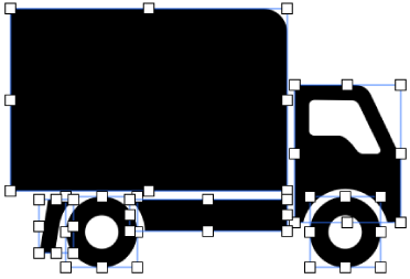 A compound shape broken apart into its constituent shapes.