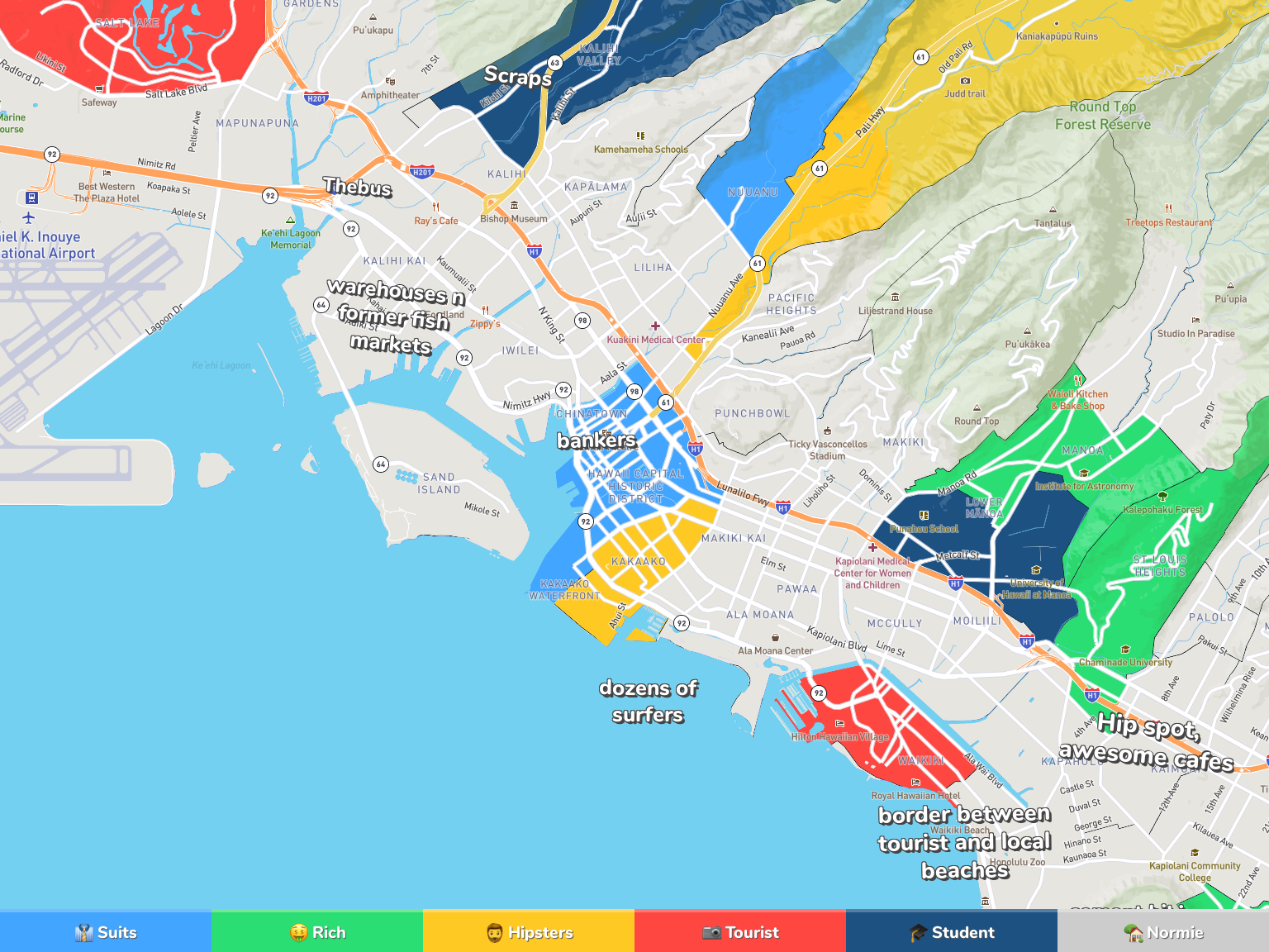 Honolulu Neighborhood Map