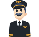 Man Pilot Emoji with Light Skin Tone, Facebook style