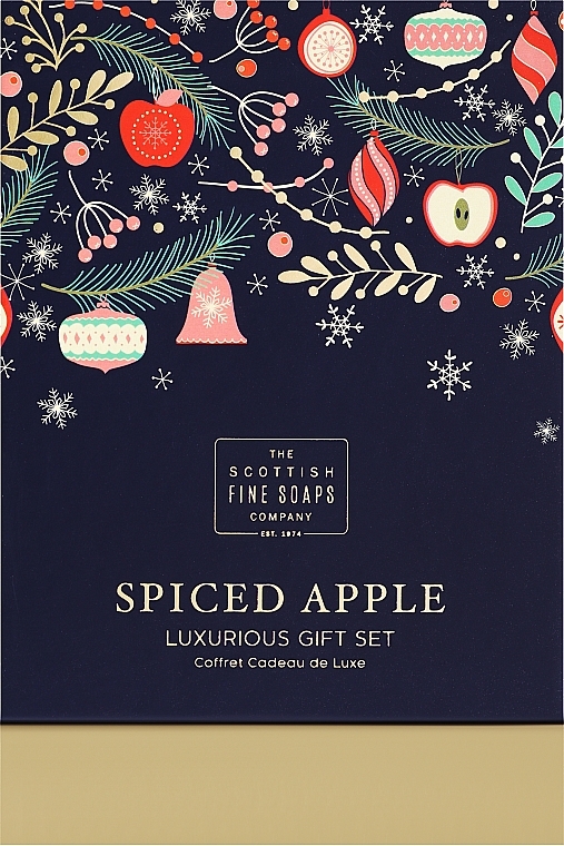 Set - Scottish Fine Soaps Spiced Apple Luxurious Gift Set (scr/75ml + b/cr/75ml + h/cr/75ml + soap/100g)