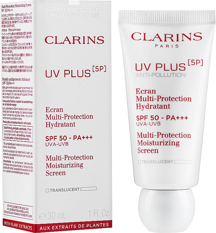 سائل شاشة واقية مرطبة للوجه - Clarins Uv Plus [5p] Multi-protection Moisturizing Screen SPF 50-PA+++