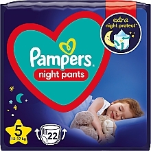 Night Diaper Pants 5 (12-17 kg), 22 pcs Pampers