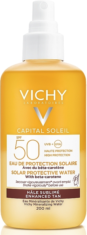 2-Phase Tan Enhancer Beta-Carotene Face & Body Sun Water Spray SPF 50 - Vichy Capital Soleil Solar Protective Water