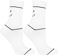 Chaussettes longues pour femmes, Smile, blanc Moraj