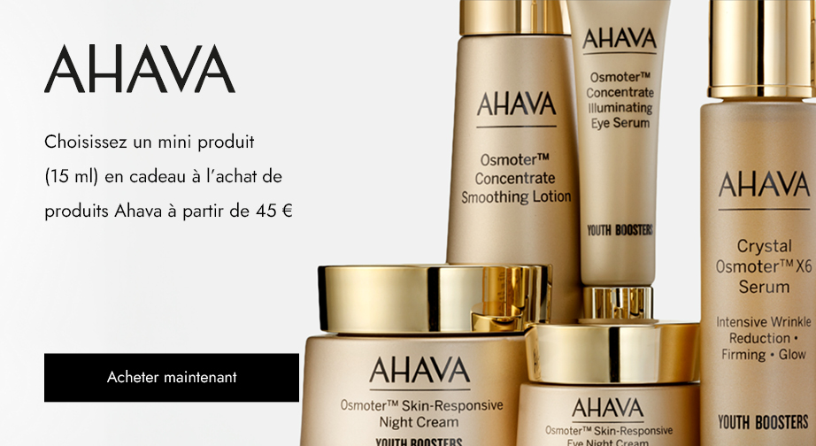 À l'achat de produits Ahava à partir de 45 €, choisissez un mini-produit (15 ml) en cadeau 