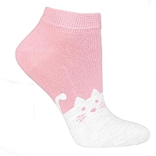 Chaussettes courtes pour femmes, Cats, rose-gris Moraj