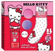 Bi-Es Hello Kitty Set (gel douche/240ml + bombe bain/2x55g + chaussette/1paire)