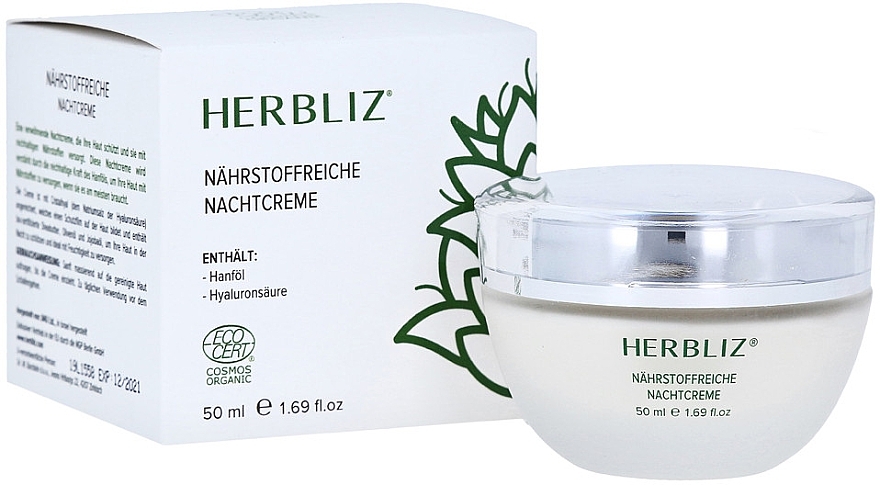 Crème de nuit à l'acide hyaluronique Herbliz