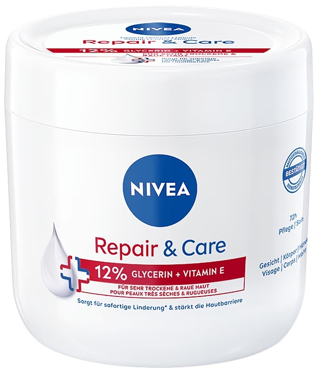 Crème à la glycérine et vitamine E - NIVEA Repair & Care 12% Glycerin + Vitamin E Cream