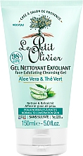 Peeling-Gesichtsgel Aloe und grüner Tee Le Petit Olivier Cleansing Exfoliating Gel