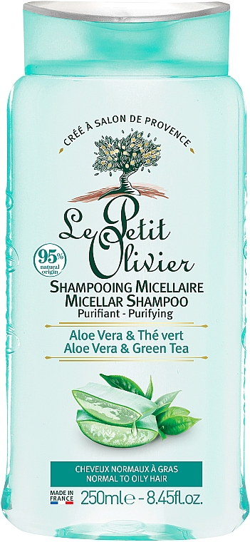 Mizellen-Shampoo mit Aloe Vera für normales und fettiges Haar - Le Petit Olivier Aloe Vera & Green Tea